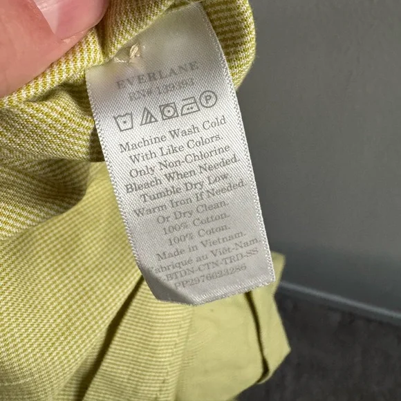 Everlane Boxy Mock Neck Crop Top Yellow Cotton size small - Picture 5 of 5